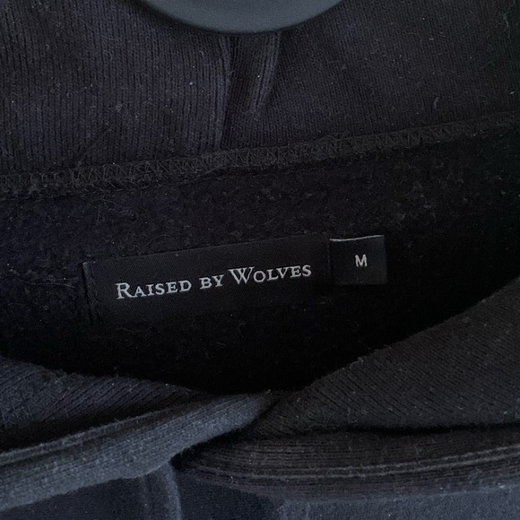 Raised By Wolves Black Hoodie - Men’s Black Hoodie, Cotton, Size Medium, - Picture 3 of 7